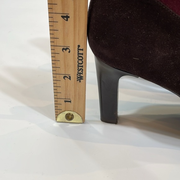 Aquatalia High Heel Boots Booties 8.5 Brown Suede Leather Made In Italy EUC - Picture 13 of 13